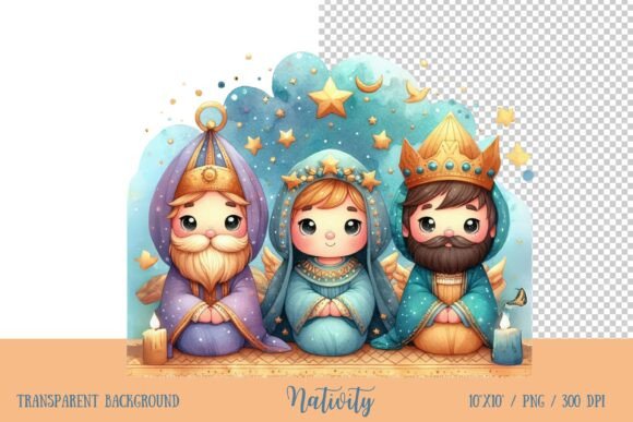 Cute Nativity Scene Clipart Set - Image 5