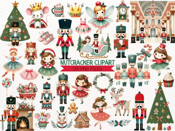 Cute Nutcracker Watercolor Clipart