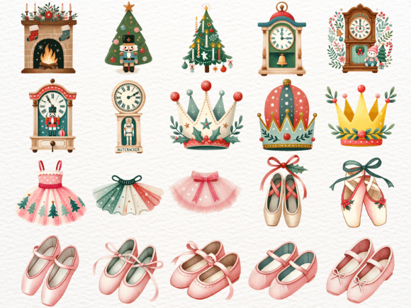 Cute Nutcracker Watercolor Clipart - Image 5