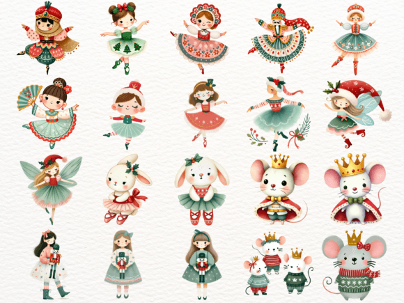 Cute Nutcracker Watercolor Clipart - Image 7