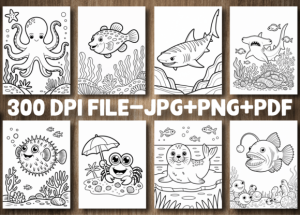 Alternative view of Cute Ocean Animals Coloring Book