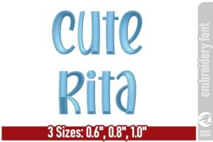 Cute Rita Display Embroidery Font