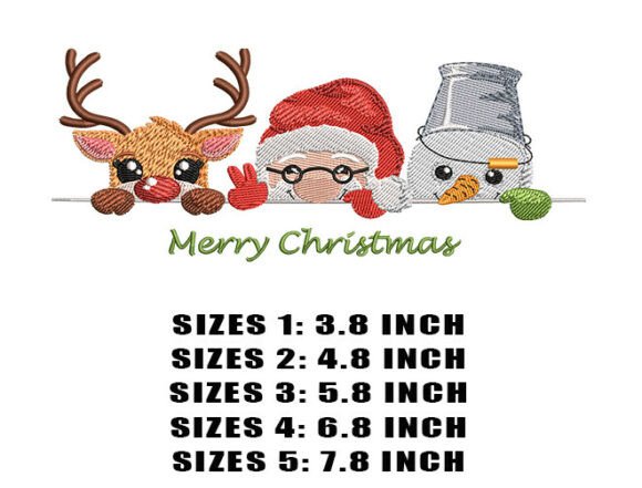 Cute Santa Peek Embroidery Design - Image 2