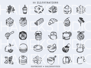 Alternative view of Cute Tea Time SVG Illustrations