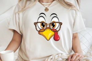Alternative view of Cute Turkey Face Fall Thanksgiving Shirt