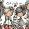 Cute Holly Girl Clipart
