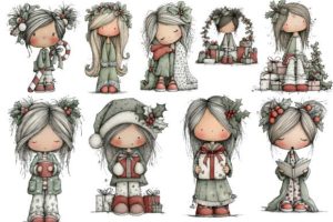 Alternative view of Cute Holly Girl Clipart