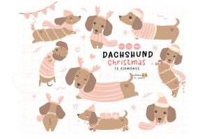 Dachshund Christmas Cute Holiday Pet SVG