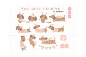 Alternative view of Dachshund Christmas Cute Holiday Pet SVG