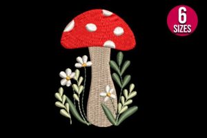 Alternative view of Daisy Flowers with Mushroom