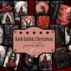 Dark Gothic Christmas Digital Paper Xmas