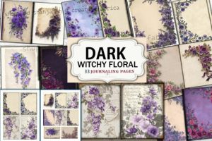 Dark Witchy Floral Junk Journal Page
