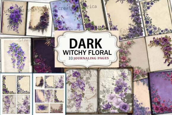 Dark Witchy Floral Junk Journal Page
