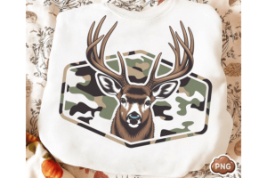 Deer Camo Hunting Buck SVG, PNG