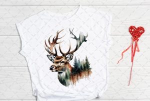 Alternative view of Deer Hunting Forest Watercolor PNG