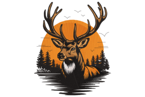 Deer in Sunset Forest