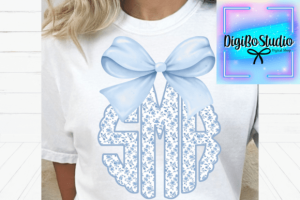 Alternative view of Design Your Own Monogram Kit Blue Toile