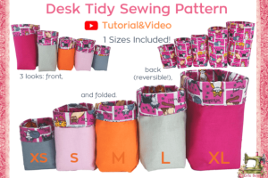 Alternative view of Desk Tidy - S SIZE - Sewing Pattern PDF