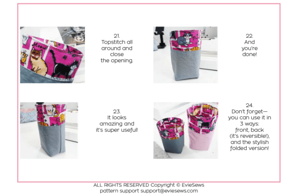 Desk Tidy - S SIZE - Sewing Pattern PDF - Image 9