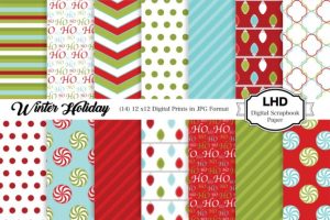 Digital Paper Winter Holiday