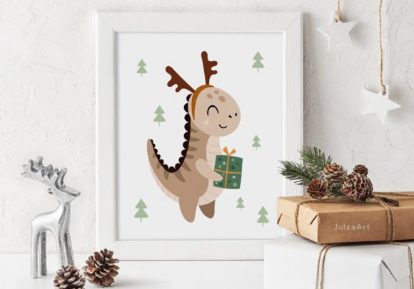 Dinosaur Christmas Clipart - Image 3