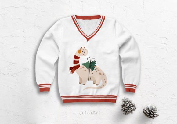 Dinosaur Christmas Clipart - Image 5