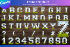 Alternative view of Distressed Varsity Letters Canva Frames