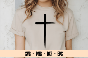 Alternative view of Distressed Cross Svg, Hand Drawn Cross