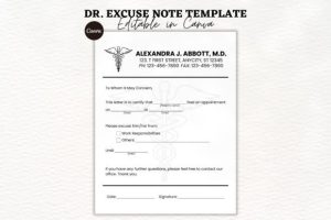 Doctor Excuse Note Canva Template