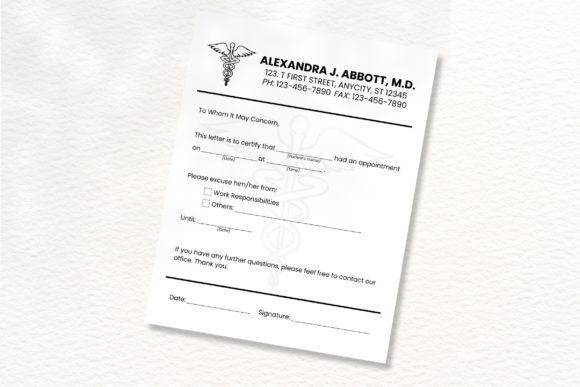 Doctor Excuse Note Canva Template - Image 3