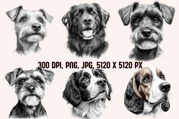 Dog Breed Pencil Sketches -Set 3 - Image 2