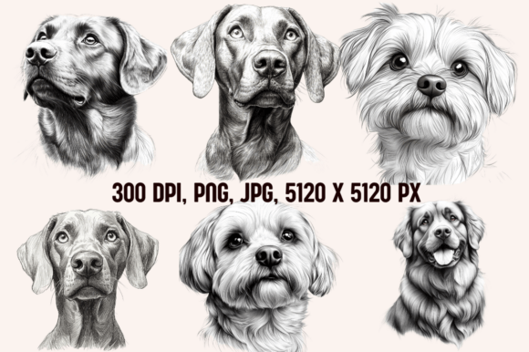 Dog Breed Pencil Sketches -Set 3 - Image 3