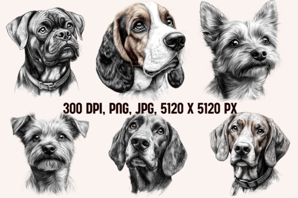 Dog Breed Pencil Sketches -Set 3 - Image 7