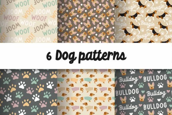 Dog Digital Paper Seamless Pattern
