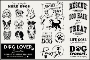Dog Mom Dog Mama Dog Lover Svg Bundle