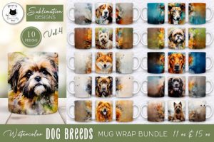 Dog Sublimation Bundle | Dog Mug Wraps