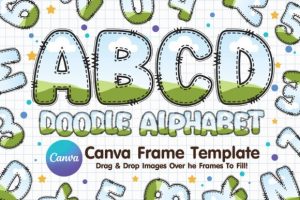 Doodle Alphabet Canva Frame