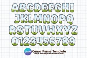 Alternative view of Doodle Alphabet Canva Frame