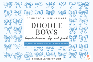 Doodle Bows SVG Hand Drawn Clipart