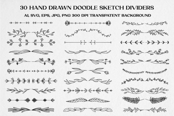 Doodle Dividers, Line Borders - Image 2