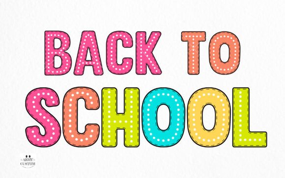 Dotted Back to School Font - Image 2
