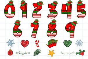 Alternative view of ELF Christmas Alphabet Doodle Clipart