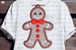 Alternative view of Earring Gingerbread Man Embroidery