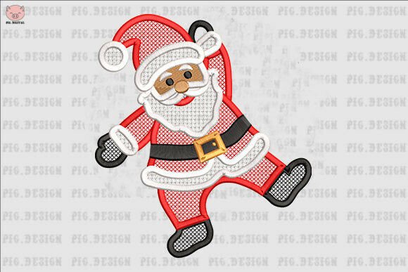 Earring Santa Claus Embroidery