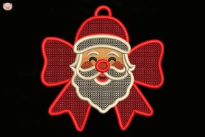 Earring Santa Claus Embroidery