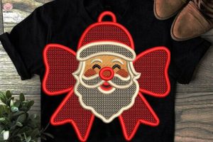 Alternative view of Earring Santa Claus Embroidery