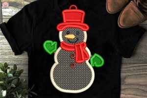 Alternative view of Earring Snowman Embroidery