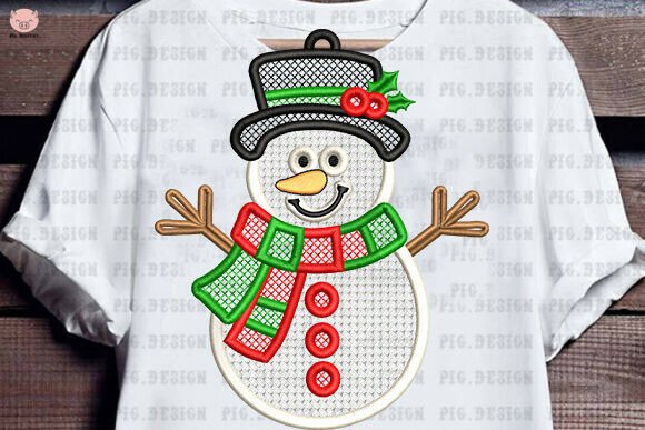 Earring Snowman Embroidery - Image 2