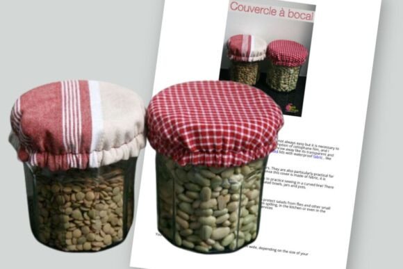 Alternative view of Easy Fabric Jar Lid Sewing DIY