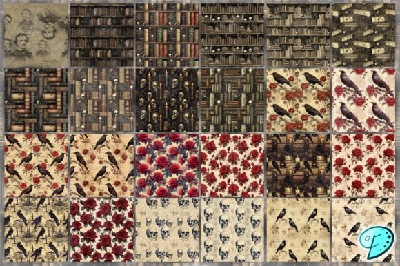 Edgar Allen Poe Seamless Pattern Papers - Image 3